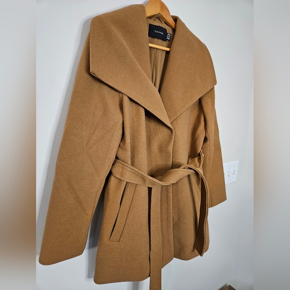 NWOT Tahari Camel Belted Wrap Coat Size XL - Picture 5 of 11
